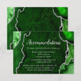 Cartão De Informações Green and Silver Agate Wedding Accommodations