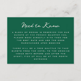 Cartão De Informações Green Simple and Chic Additional Information