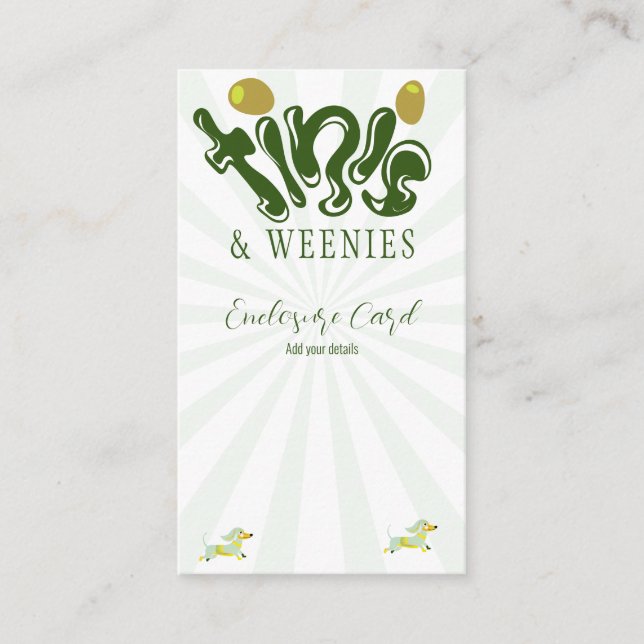 Cartão De Informações Green Weenes & Tinis Engraçado Festa de aniversári (Frente)