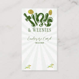 Cartão De Informações Green Weenes & Tinis Engraçado Festa de aniversári