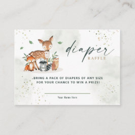 Cartão De Informações Greenerescer Woodland Chá de fraldas Fralda Raffle