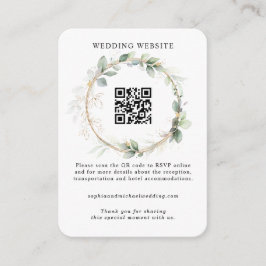 Cartão De Informações Greenery and Gold Wedding Enclosure Card