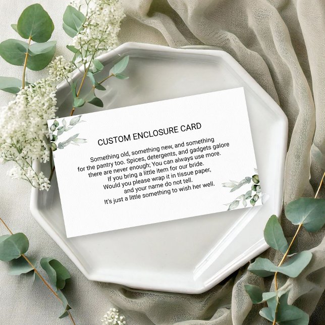 Cartão De Informações Greenery Eucalipto Personalizado (Criador carregado)