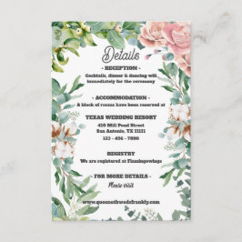 Cartão De Informações Greenery Eucalyptus Sai Floral Casamento