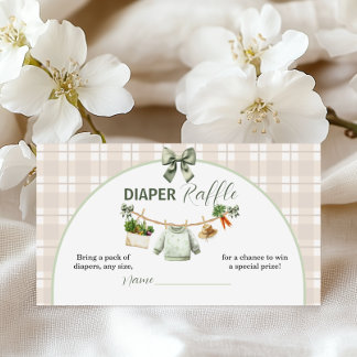 Cartão De Informações Greenery Farm Diaper Raffle Ticket Locally Grown