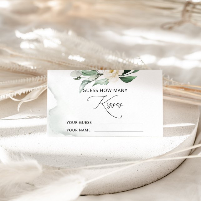 Cartão De Informações Greenery foliage quantos beijos jogo de noiva (Criador carregado)