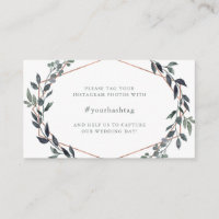 Greenery Geo | Casamento Rose Gold Hashtag