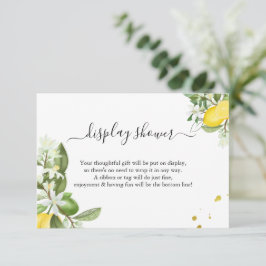 Cartão De Informações Greenery Lemony Display Chá de casamento Bridal