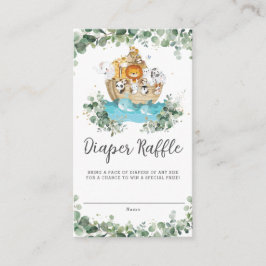 Cartão De Informações Greenery Noah's Ark Neutral Baby Fralda Raffle