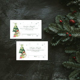 Cartão De Informações Greenery Winter Snowman Diaper Raffle Baby Shower