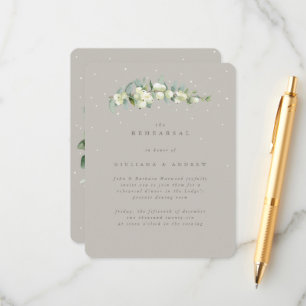 Cartão De Informações Greige Snowberry+Eucalyptus - Ensaio de Casamento