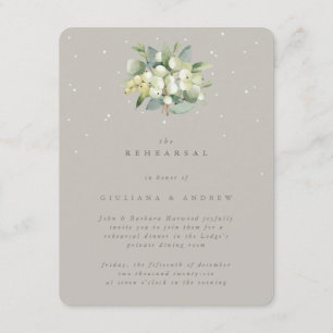 Cartão De Informações Greige Snowberry+Eucalyptus - Ensaio de Casamento