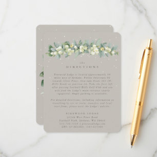 Cartão De Informações Greige Snowberry+Eucalyptus Garland Direções