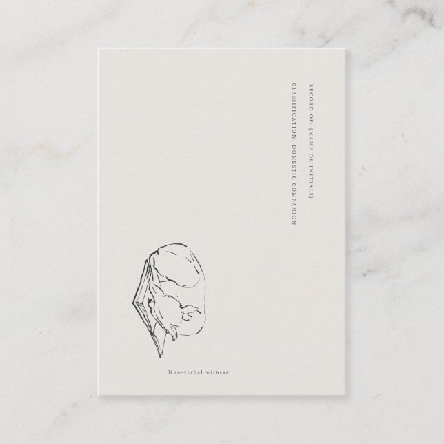 Cartão De Informações Greyhound- Naturalist Menagerie Archive  (Frente)