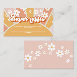 Cartão De Informações Groovy Baby Retro Chá de fraldas raffle Enclos