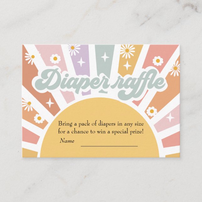 Cartão De Informações Groovy Fralda Raffle (Frente)