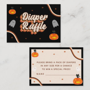 Cartão De Informações Groovy Retro Halloween Fralda Raffle