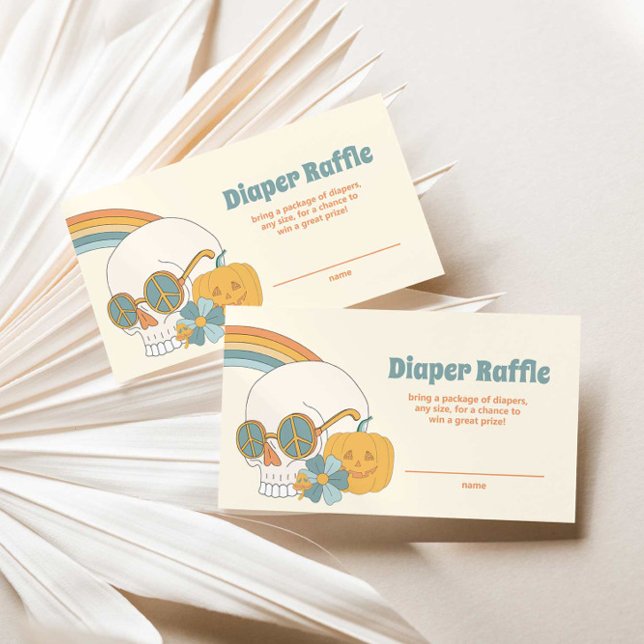 Cartão De Informações Groovy Spooky Halloween - Fralda Fantasma Raffle (Criador carregado)