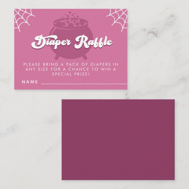 Cartão De Informações Groovy Typografia Halloween Girl Fralda Raffle (Frente/Verso)