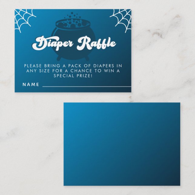 Cartão De Informações Groovyn Typografia Halloween Boy Blue Fralda Raffl (Frente/Verso)