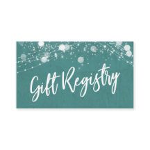 Grunge Lights Casual Script Teal Gift Registry