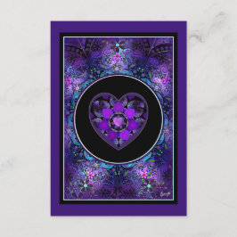 Cartão De Informações Guarda-chuva roxo & corações .7