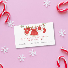 Cartão De Informações Guess How Many Clothesline Baby Shower Answer Card