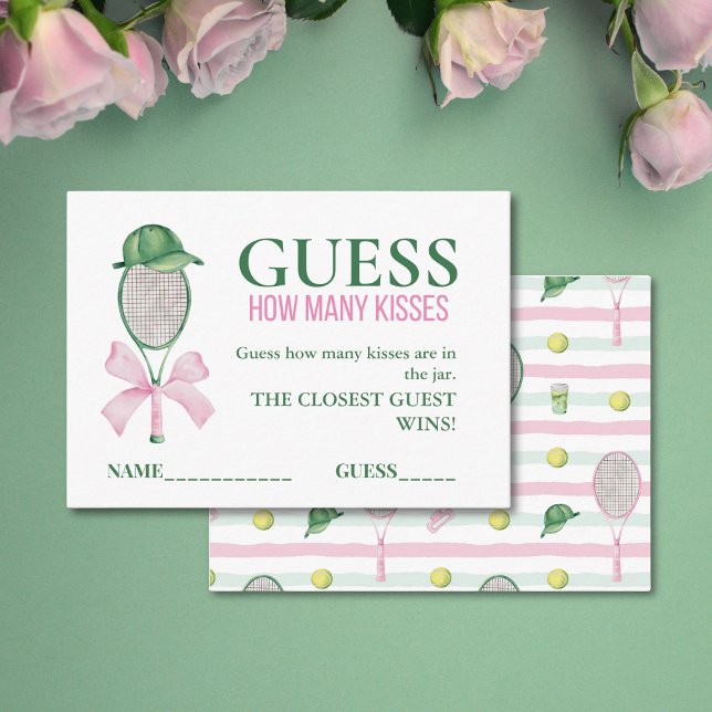 Cartão De Informações Guess How Many Kisses Tennis Bridal Shower Game  (Criador carregado)