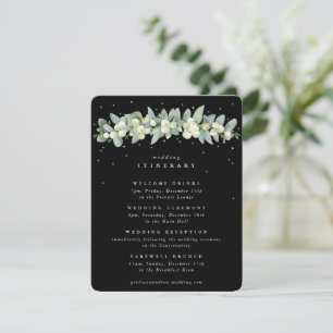 Cartão De Informações Guirlanda de casamento com Snowberry preto e Eucal