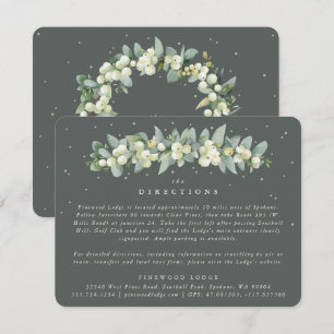 Cartão De Informações Guirlanda de Gray Green Snowberry + Eucalipto Inst