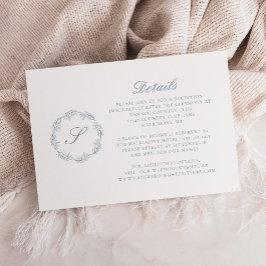 Cartão De Informações Guirlanda de Letra Cursiva Monograma Detalhes Casa