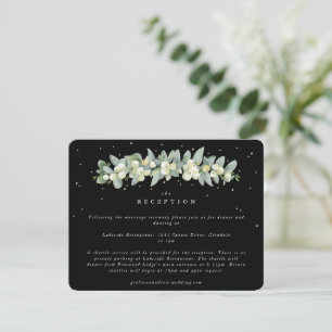 Cartão De Informações Guirlanda de Reception de Snowberry Preto + Eucali