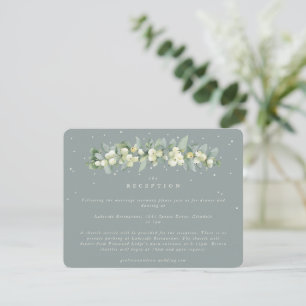 Cartão De Informações Guirlanda de Snowberry e Eucalipto Seafoam para Re