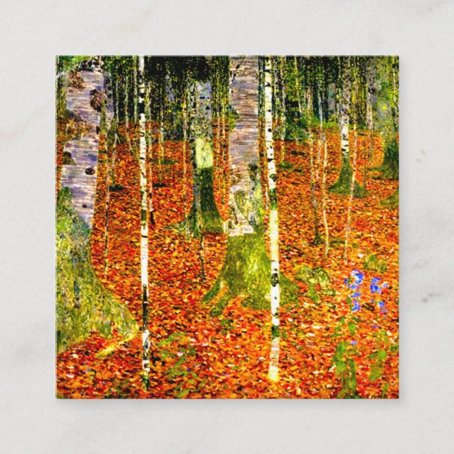 Cartão De Informações Gustav Klimt Birch Trees (Frente)