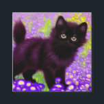 Cartão De Informações Gustav Klimt Black Kitten<br><div class="desc">Cartões de gabinete com um gatinho preto Gustav Klimt! Esta beleza de olhos largos se coloca num campo verde de flores roxas. Um presente pensativo para amantes de gatos e entusiastas de arte austríacos!</div>