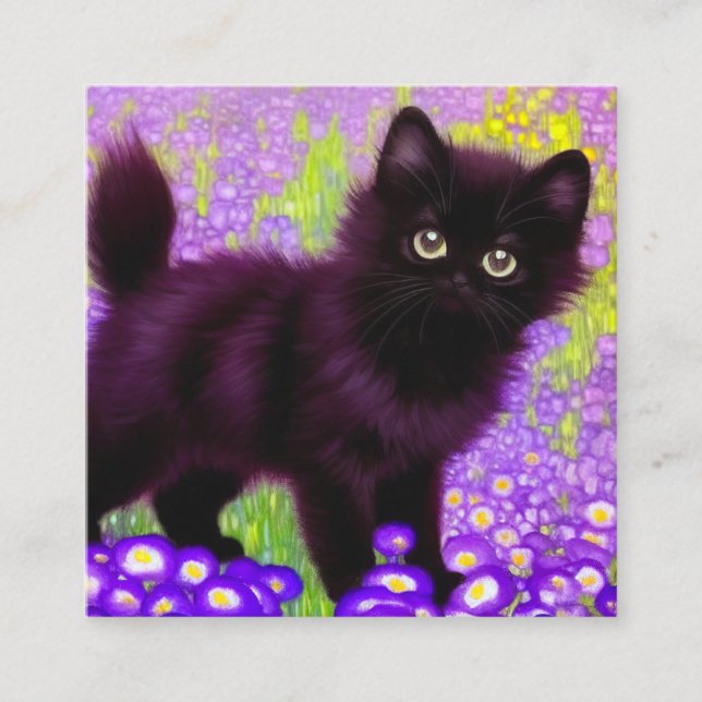 Cartão De Informações Gustav Klimt Black Kitten (Frente)