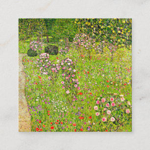 Cartão De Informações Gustav Klimt Orchard com Rosas
