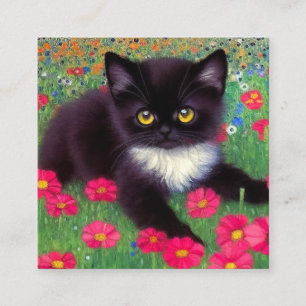 Cartão De Informações Gustav Klimt Tuxedo Cat