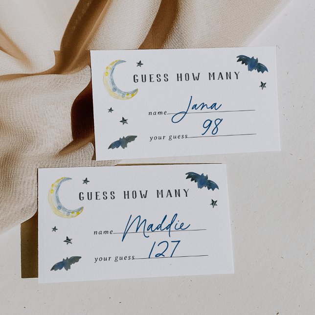 Cartão De Informações Halloween Baby Shower Guessing Game Card (Criador carregado)