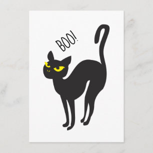 Cartão De Informações Halloween, Cat, Black, Boo! Trendy Design