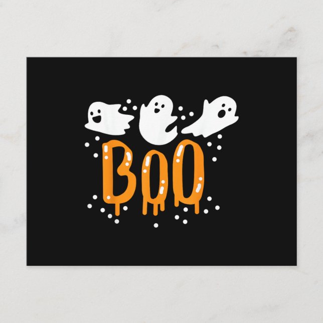 Cartão De Informações Halloween Ghost Boo Cute (Frente)