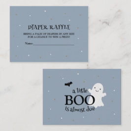Cartão De Informações Halloween Little Boo Blue Fralda Raffle