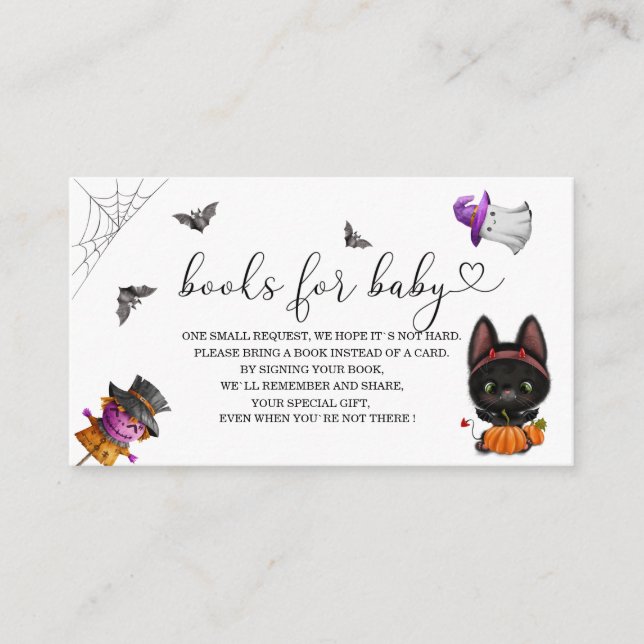 Cartão De Informações Halloween Pumpkin - chás de fraldas para bebês (Frente)