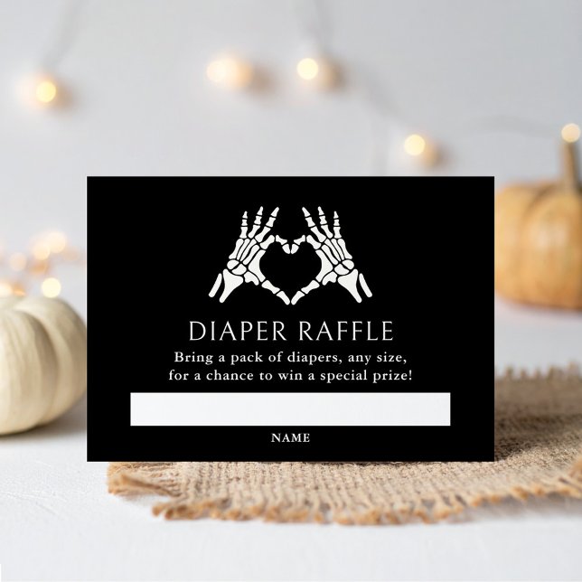 Cartão De Informações Halloween Skeleton Mãos Fralda Bilhete Raffle (Criador carregado)