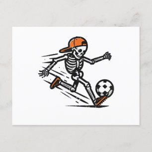 Cartão De Informações Halloween Skeleton Soccer