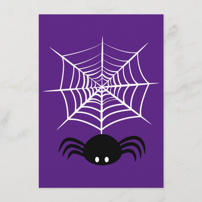 Cartão De Informações Halloween Spider Web (Frente)
