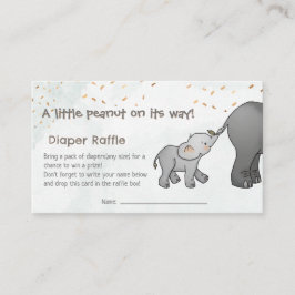 Cartão De Informações  Hand Drawn Elephant Little Peanut Diaper Raffle 