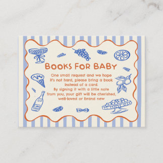 Cartão De Informações Hand Drawn Italian Baby Shower Book Request