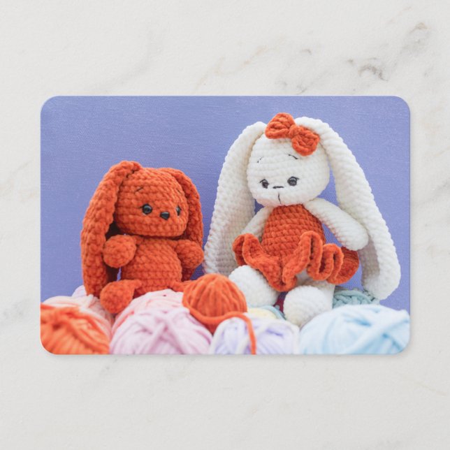 Cartão De Informações Handmade-style with Сrochet Bunny (Frente)