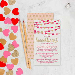Cartão De Informações Hang Love Hearts Little Sweetheart Chá de fraldas